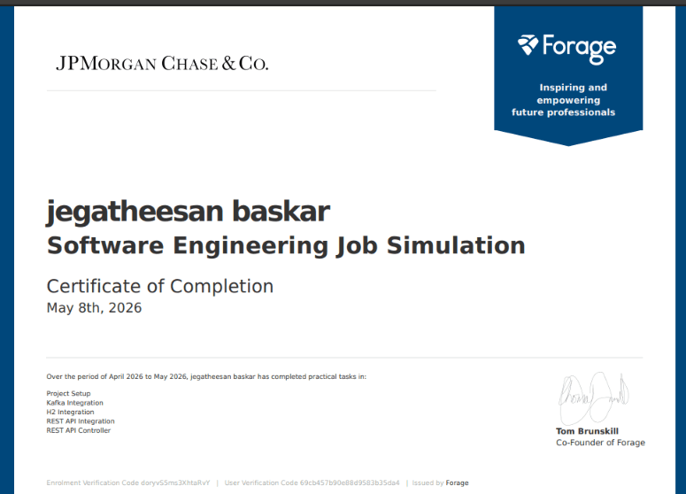 JPMorgan Chase Software Engineering Simulation